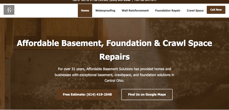 Affordable Basement Solutions website