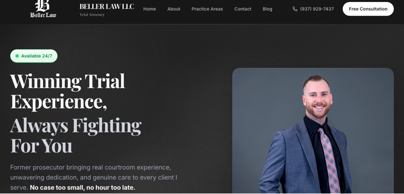 Beller Law LLC website