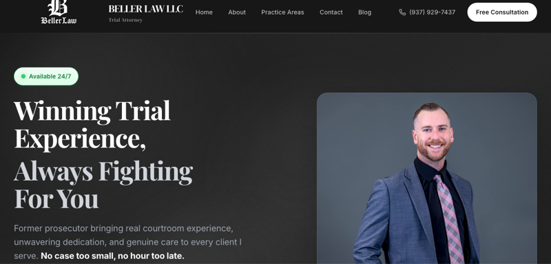 Beller Law LLC website